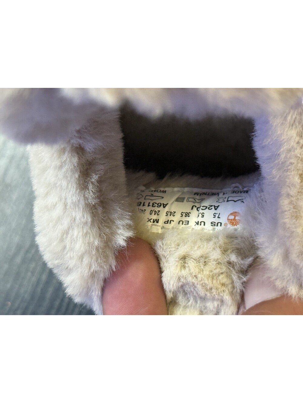 Timberland A2C2J Women’s 7.5 Brown Suede Faux Fur Slip-On Shoes - Picture 8 of 12